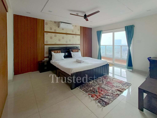 Bedroom 1 of Lansum Square TrustedStay Service Apartment in Isukathota, Visakhapatnam
